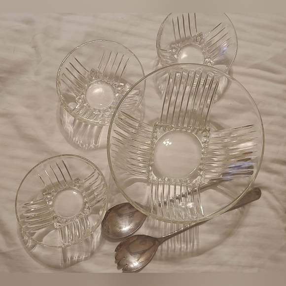 Glass salad set